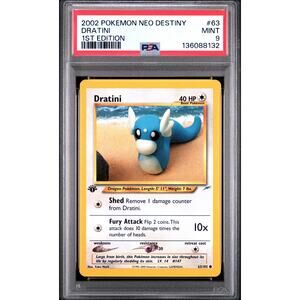 PSA 9 MINT Dratini 63/105 Pokémon 2002 Neo Destiny Uncommon Non Holo Card
